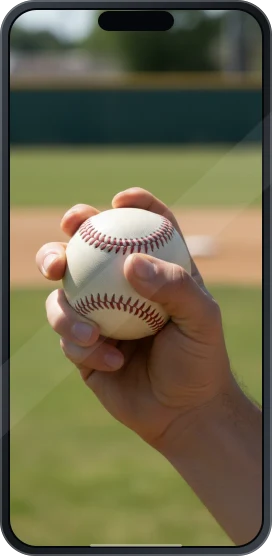 Imagem ilustrativa de beisebol na tela de um celular