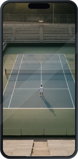 Imagen ilustrativa de tenis en la pantalla de un teléfono